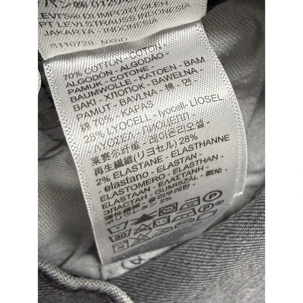 Levis 514 Jeans Mens Measured 34x31 Gray Straight‎ Charcoal Wash Denim Zip Fly